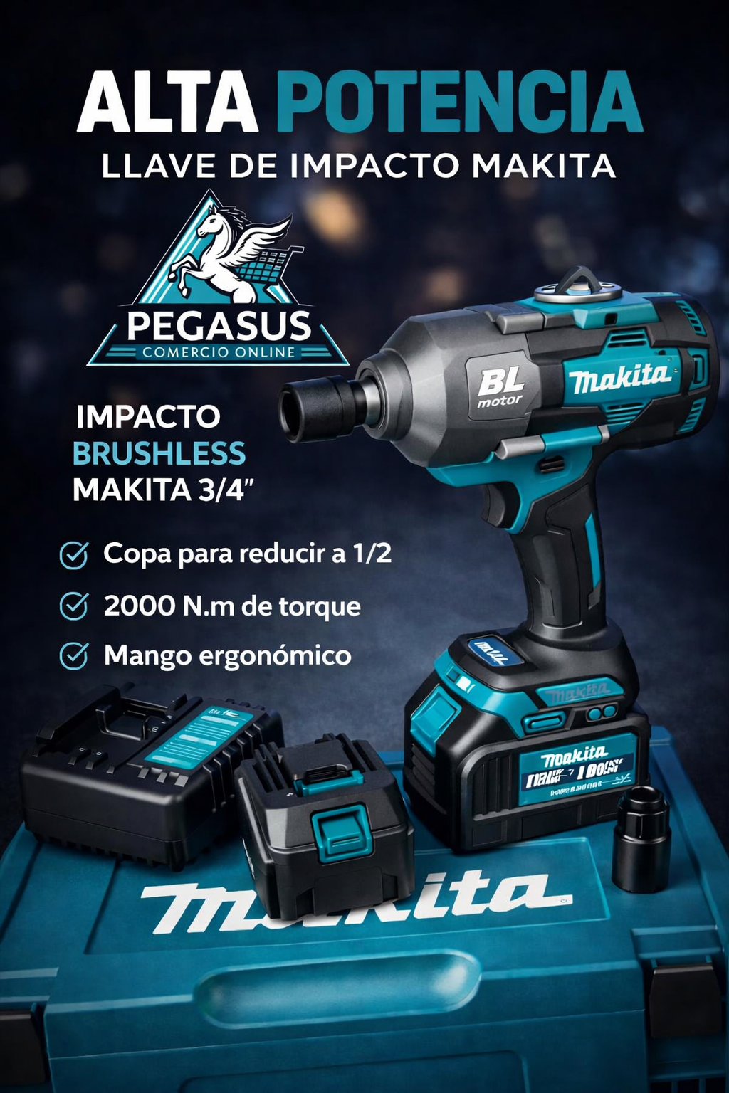 LLAVE DE IMPACTO MAKITA 3/4 de 2000 Nm